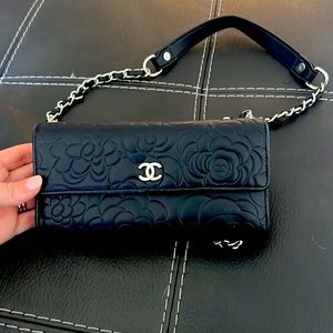 Chanel Camellia wallet on chain